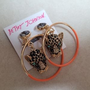 Betsey Johnson Leopard Hoops
